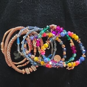 8 Bracelets Pink Gold